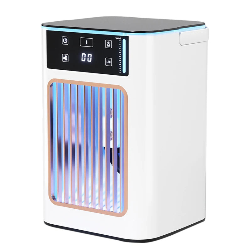 White AeroxChill Windowless Portable AC with a digital display on a white background