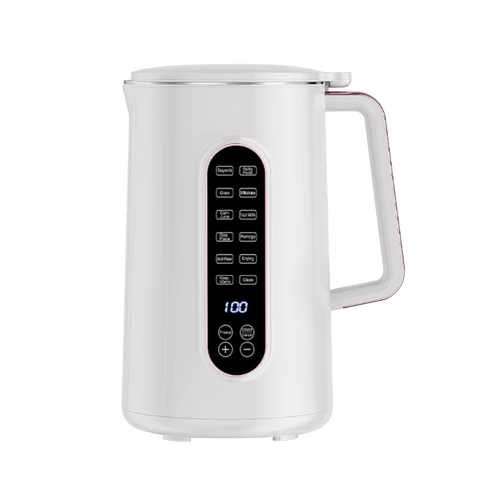 White AmonNusy Nut Milk Maker with digital display on a white background
