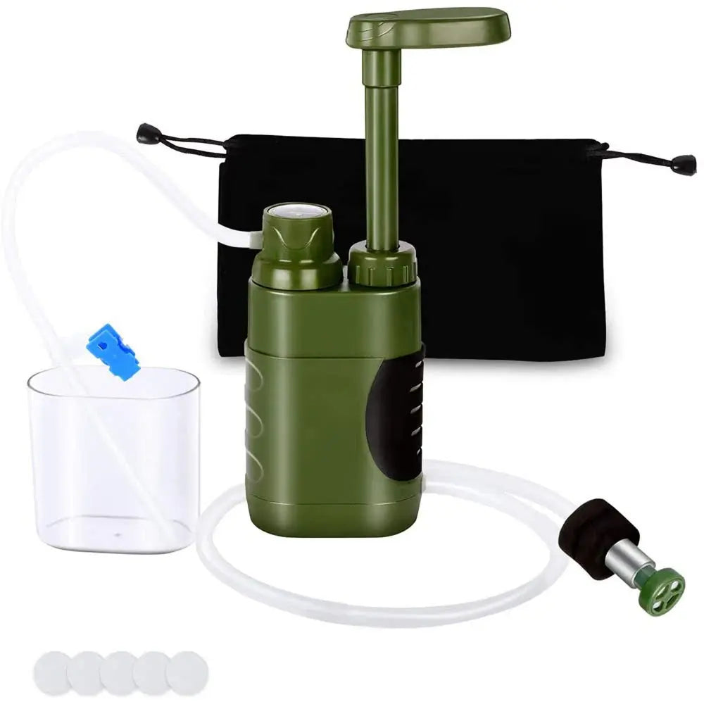 AquaVimex Portable Water Purifier with accessories on a white background