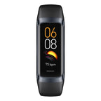Black AurenZiax Fitness Band Tracker with a digital display on a white background