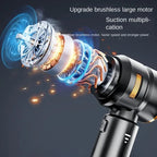 Close-up of a high-tech CabinNixa Car Vacuum Cleaner with a brushless large motor on a dark background