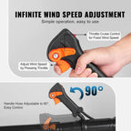 CleNolif 52CC Backpack Leaf Blower with throttle control for adjusting wind speed, held by a hand.