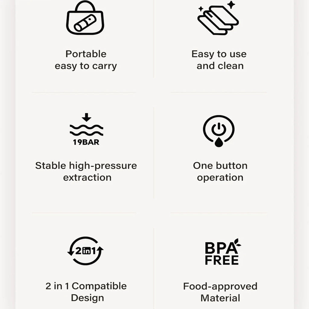 List of features with icons and text on a white background