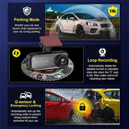 DashyLynk 4K Wireless Dashcam with features highlighted on a dark blue background