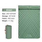 Green DuoRestor Pro Camping Mattress with packaging on a white background