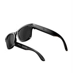 Black EdsaRolt Smart Glasses with a white background