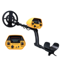 Yellow Evove Metal Detector with black coil on a white background