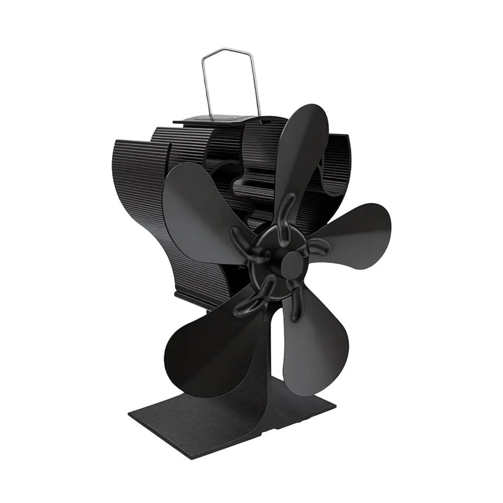Black Ferviax Stove Fan on a white background