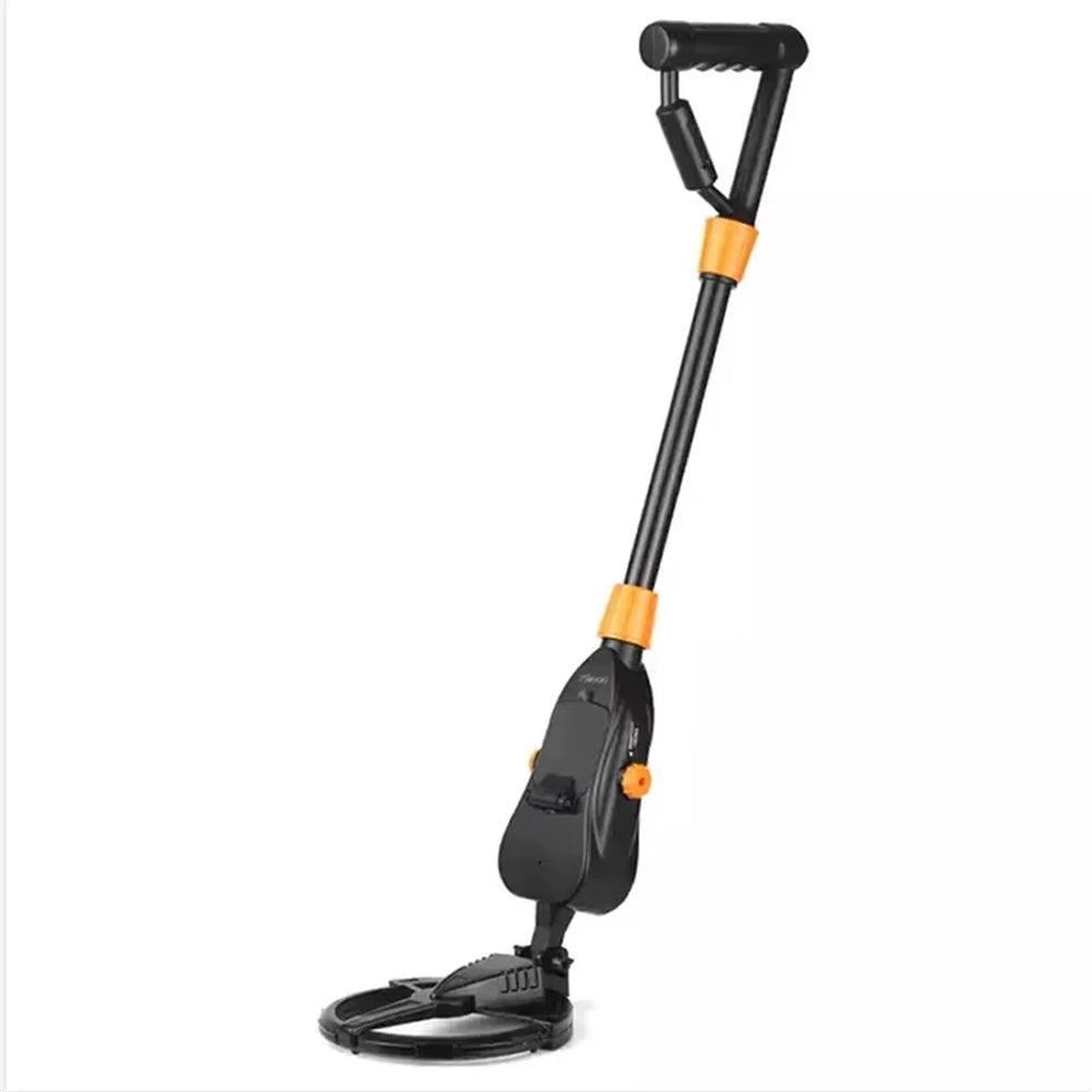 Gardening Finderoox Metal Detector with black and orange design on a white background