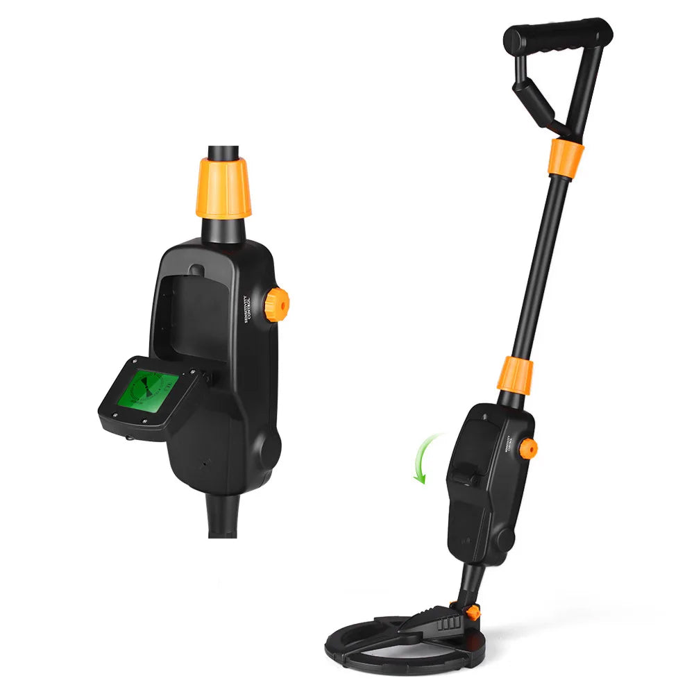 Black and orange Finderoox Metal Detector on a white background