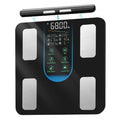 FitMetric Body Fat Scales with a black finish and digital display on a white background