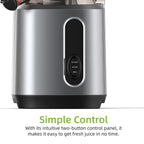 FruitTusii Cold Press Juicer with a control panel on a white background