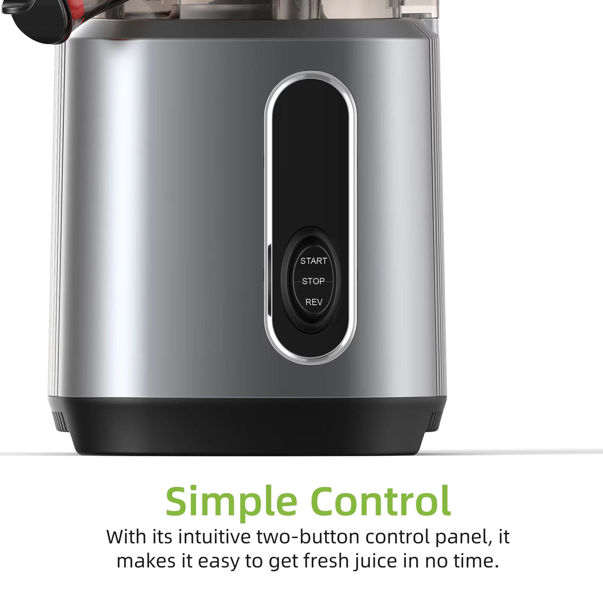 FruitTusii Cold Press Juicer with a control panel on a white background