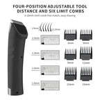 FuriCutx Dog Hair Clipper with adjustable tool distance and limit combs on a white background