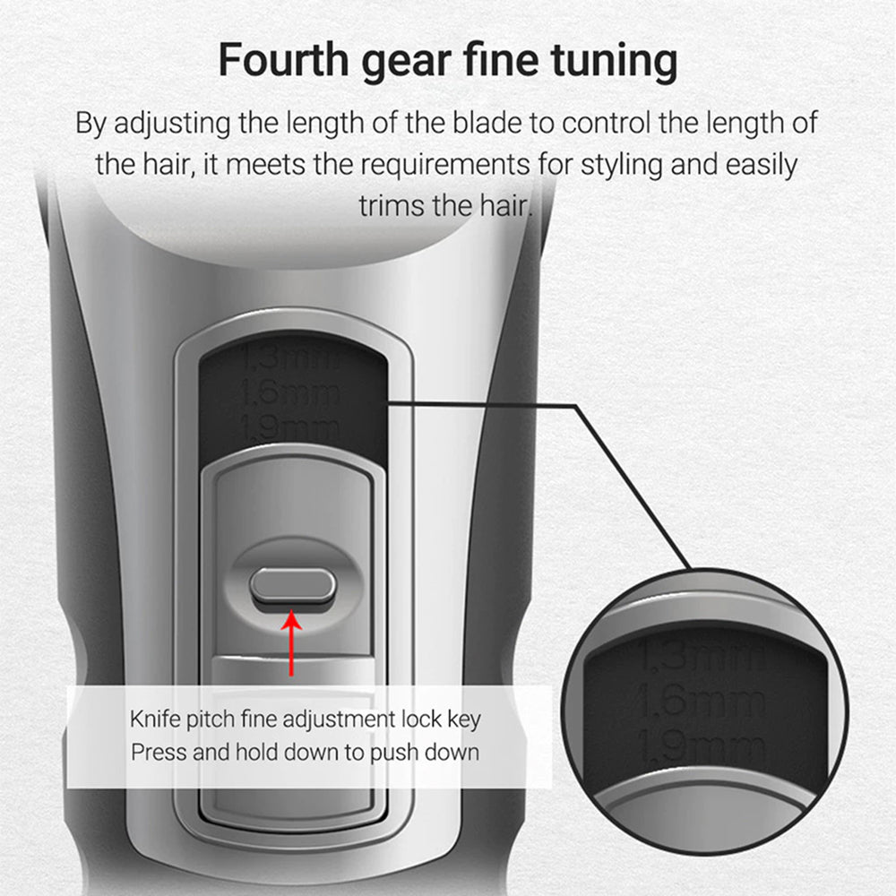 FuriCutx Dog Hair Clipper with adjustable blade length feature on a white background