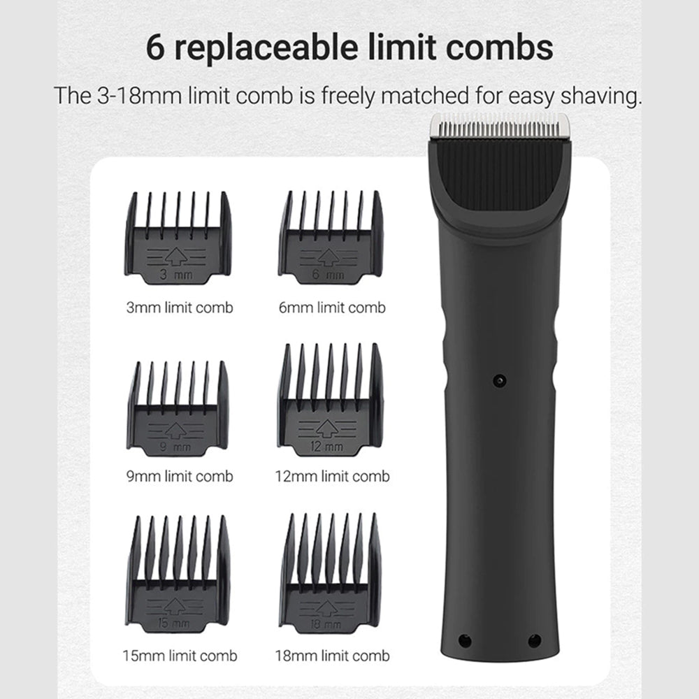 FuriCutx Dog Hair Clipper with interchangeable limit combs on a white background