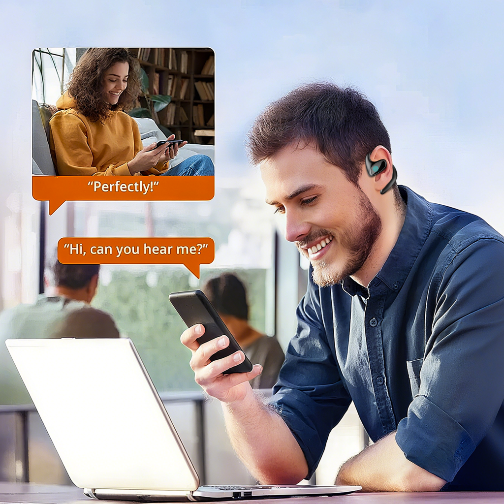 Gromith AI Translation Earbuds used for video call translation
