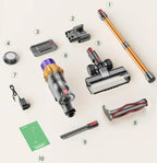 Hilio Cotair Pro Vacuum Cleaner and attachments on a white background