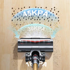 Hilio Cotair Pro Vacuum Cleaner head with pressure indicators on a wooden floor