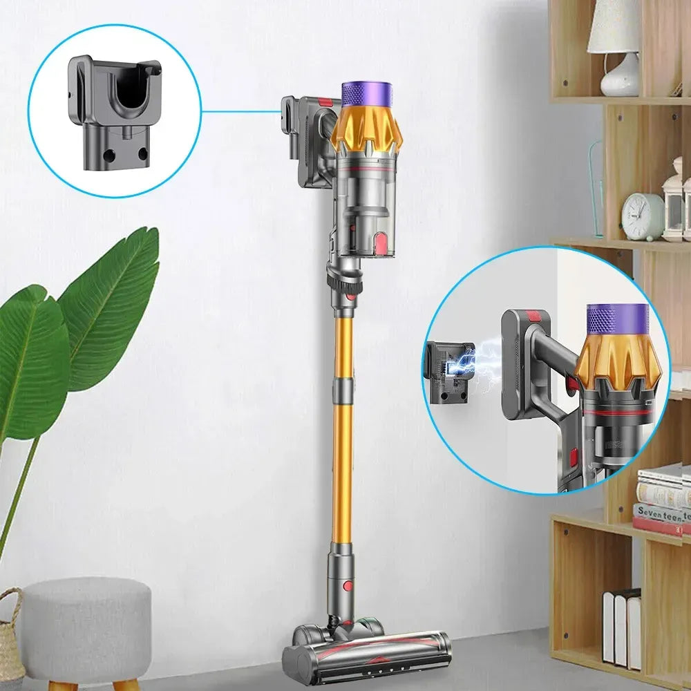 Stylish Hilio Cotair Pro Vacuum Cleaner with attachments on a white wall background