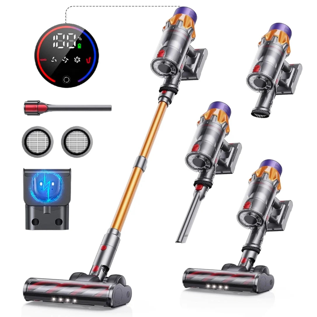 Hilio Cotair Pro Vacuum Cleaner with attachments on a white background