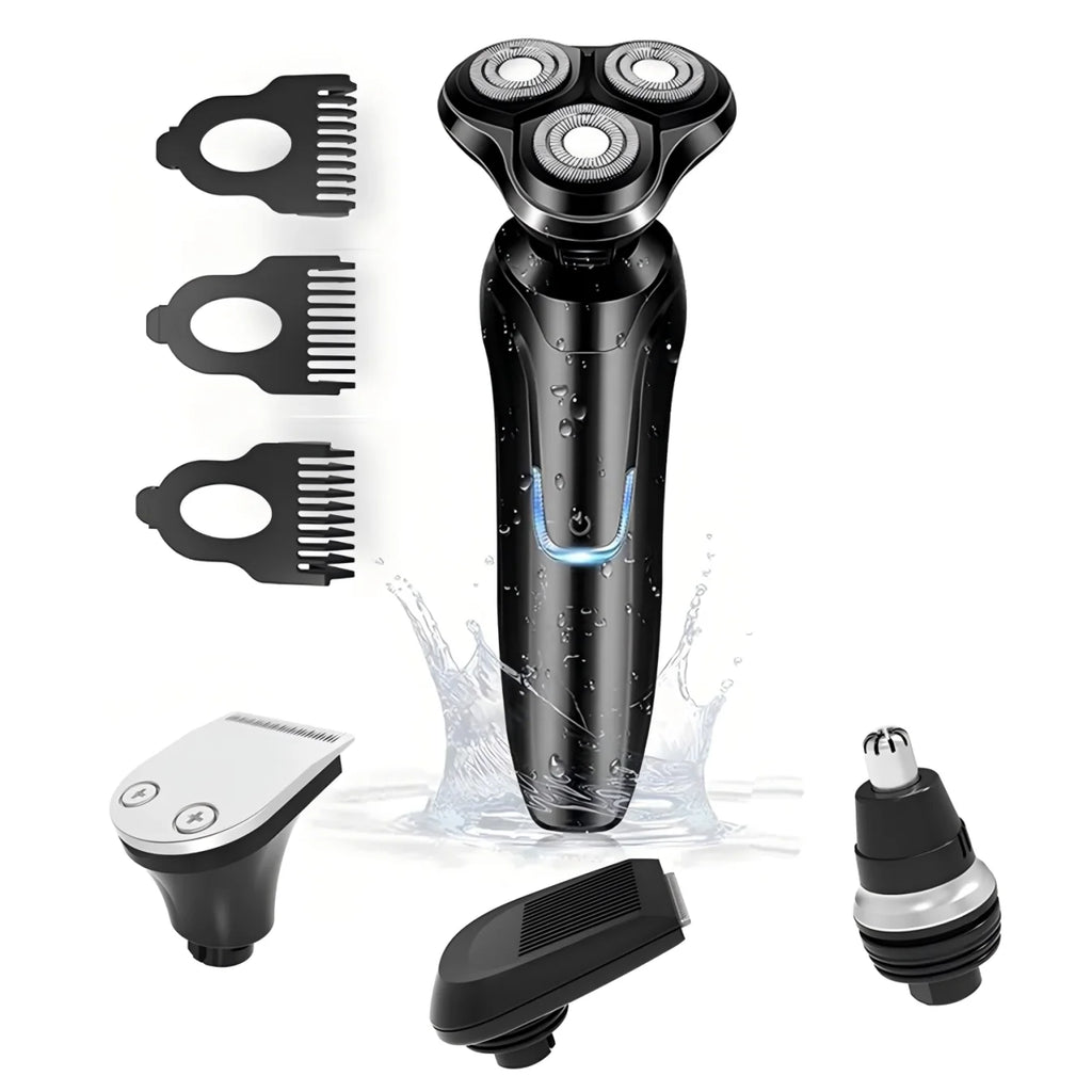 Hilio Shaver with attachments on a white background