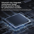 Close-up of a JewelyClin Ultrasonic Jewellery Cleaner chip on a circuit board with text about advanced chip design.
