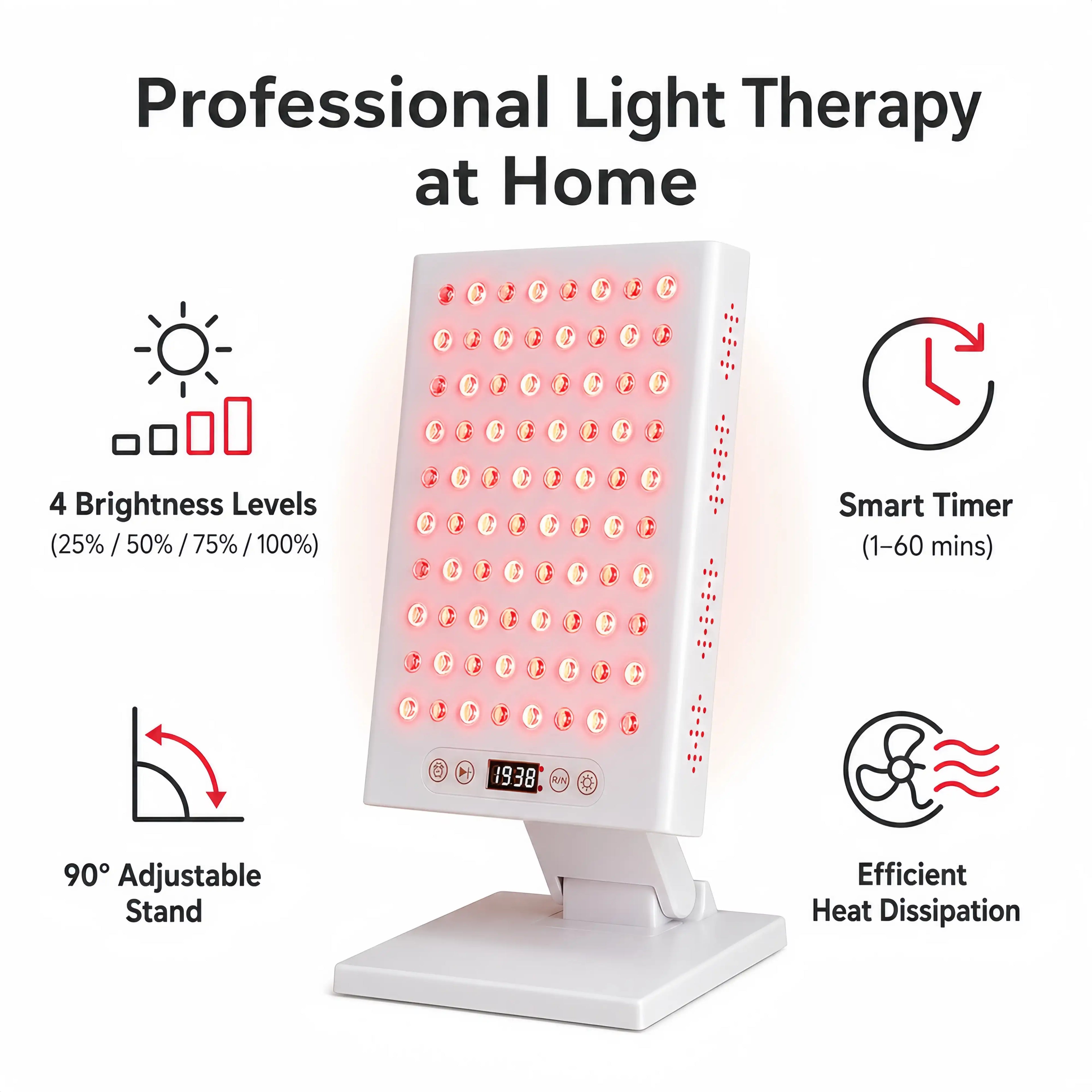 KEEPVA LumaPro 400 Red Light Therapy Panel side view