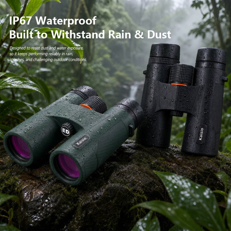 Kaisio Terra X5 ED 10x42 Binoculars angled view