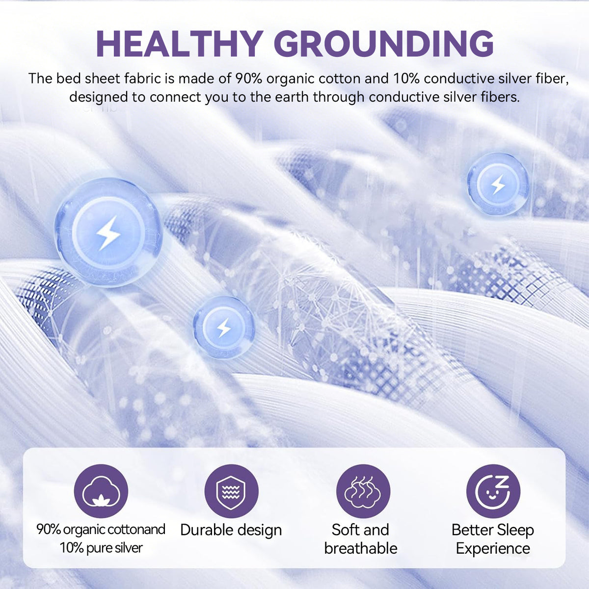 Kalvori Grounding Sheet premium organic cotton mat