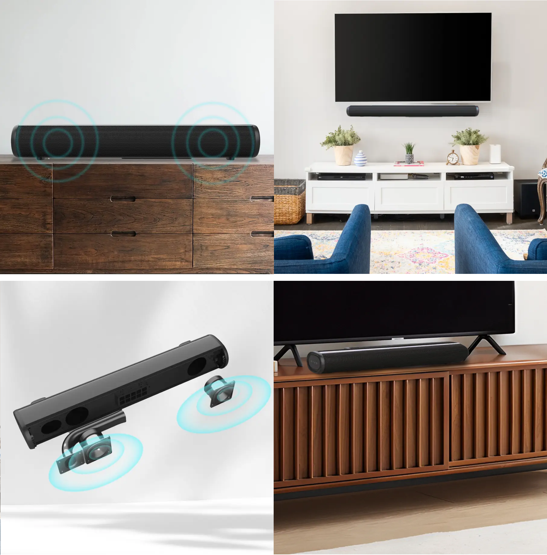 Kenzor Wireless Soundbar remote control and side buttons
