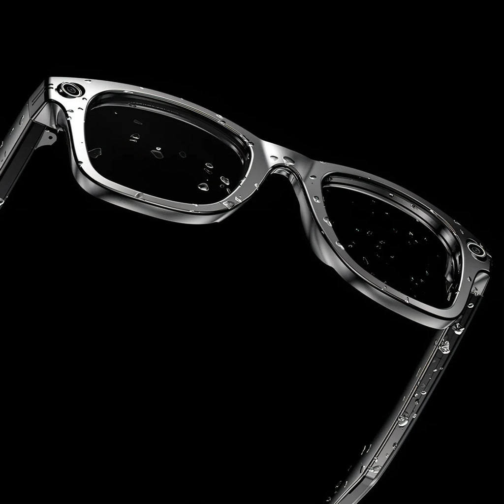 Krevont AI Smart Glasses with a metallic frame on a black background