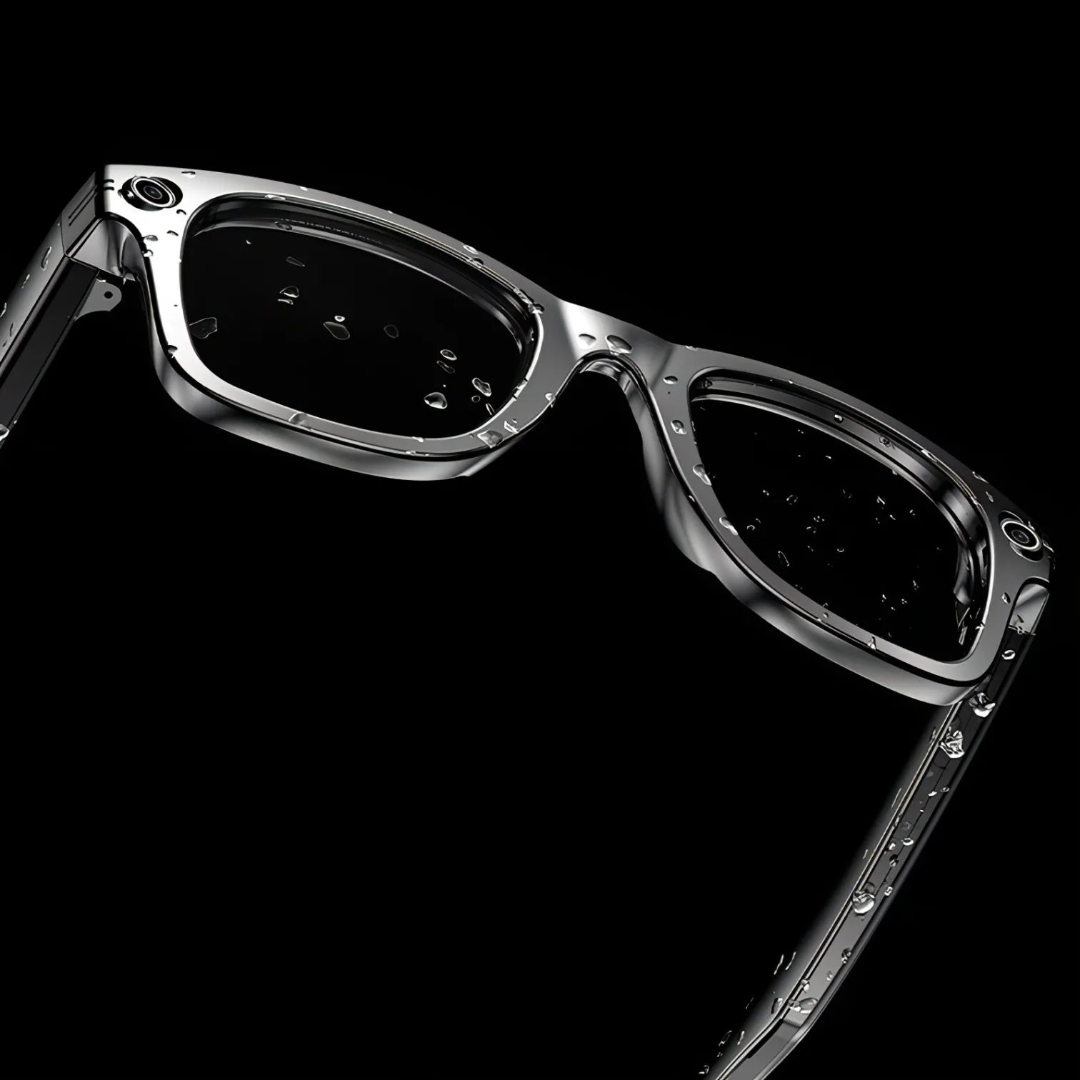 Krevont AI Smart Glasses with a metallic frame on a black background