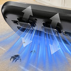 Krevont Mattress Vacuum Cleaner with blue light and smoke effect on a textured surface
