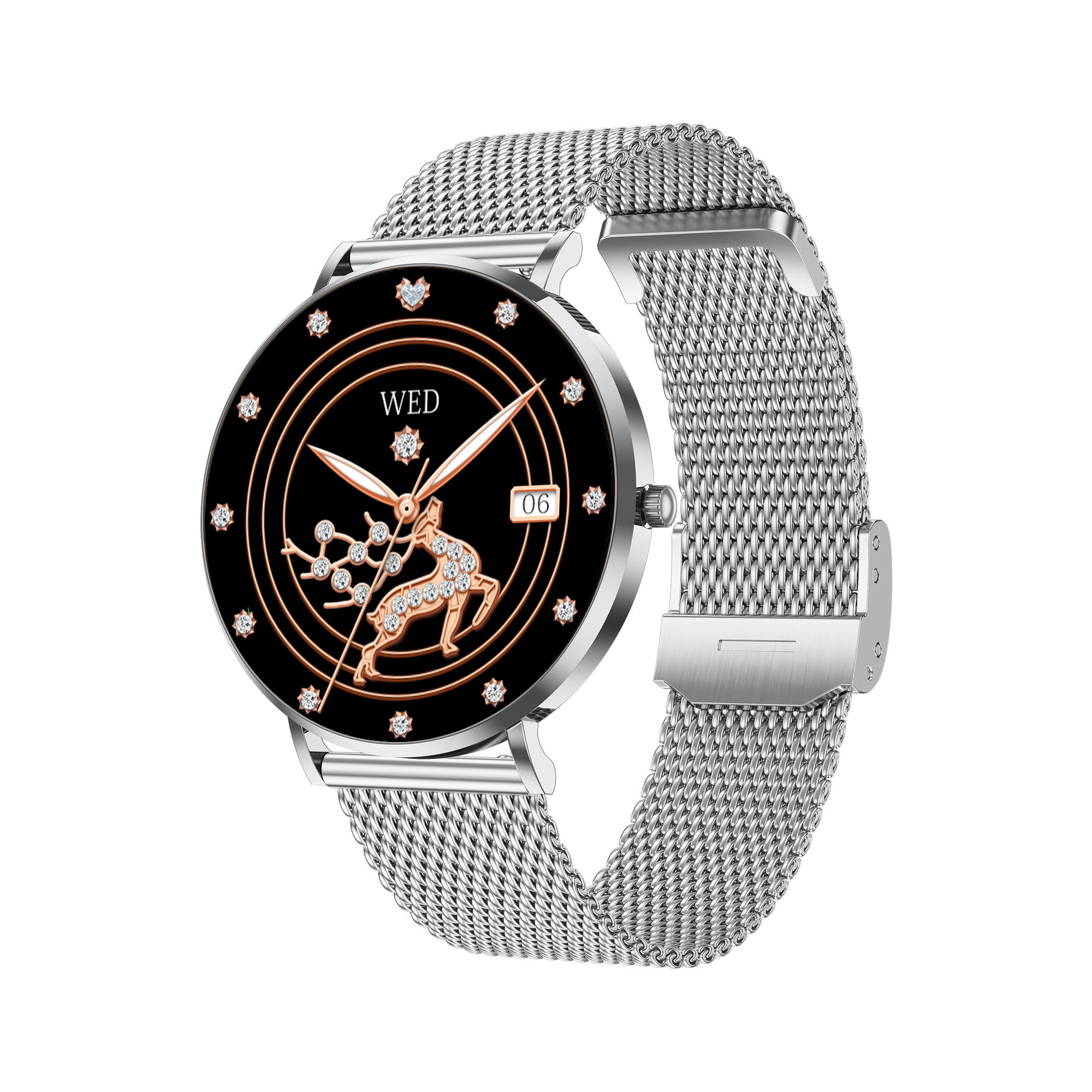 Krevont Smartwatch for Women - Silver Stainless Steel