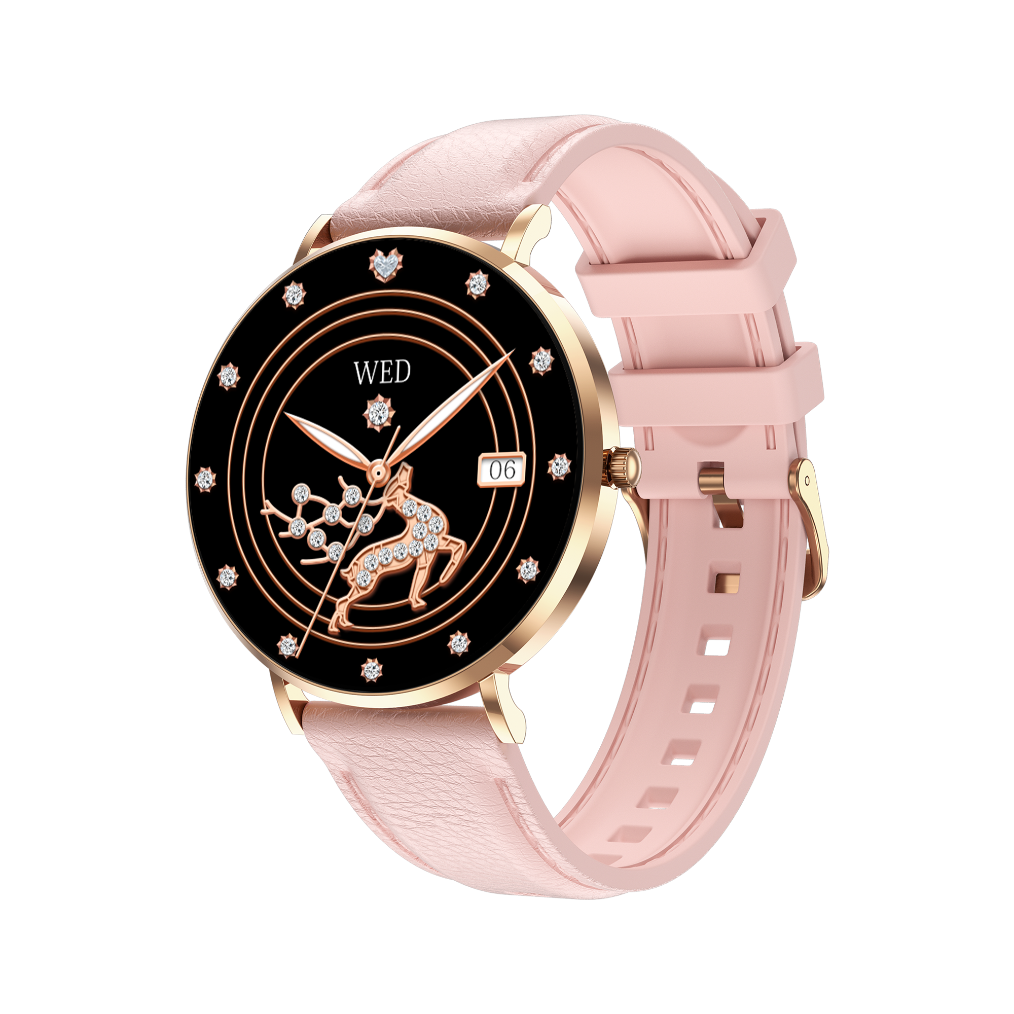 Krevont Smartwatch - Rose Gold + Pink Silicone