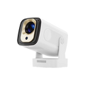 White LuxovBeam Projector with black lens cover on a white background