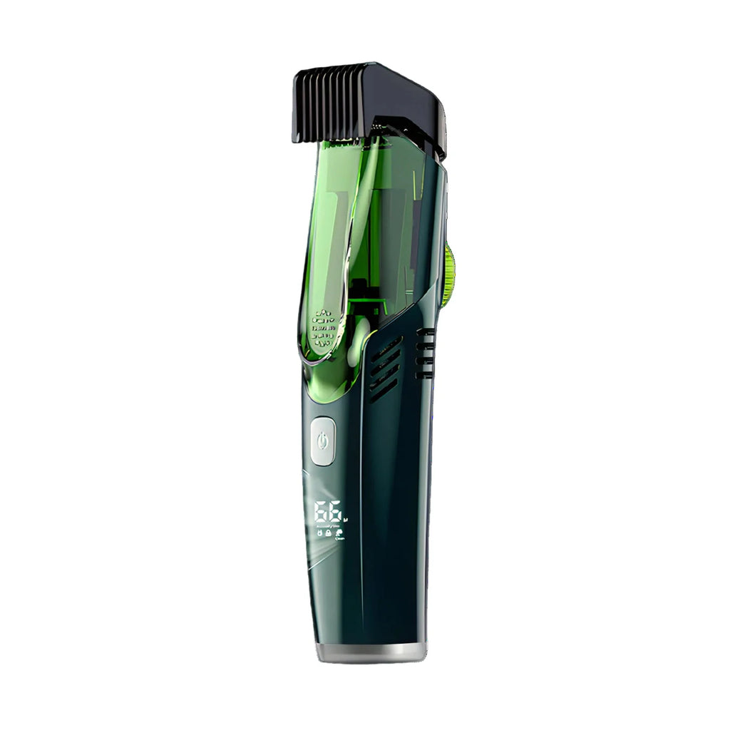 Green and black Manzonx Beard Trimmer on a white background