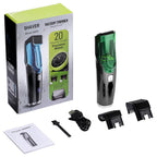 Manzonx Beard Trimmerwith packaging, attachments, and user manual on a white background