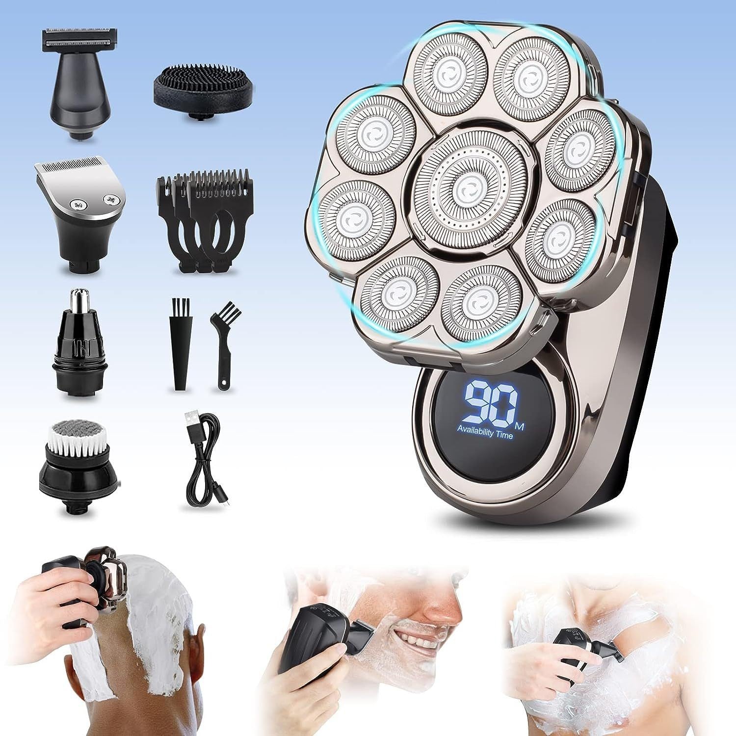 Manzonx T6 Pro shaver kit with all 6 attachments