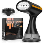 MaxGavic Handheld Clothes Steamer with attachment and packaging on a white background