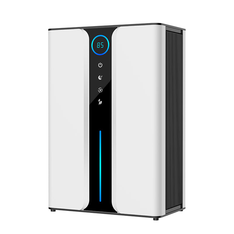 White Mektri Dehumidifier with digital display on a white background