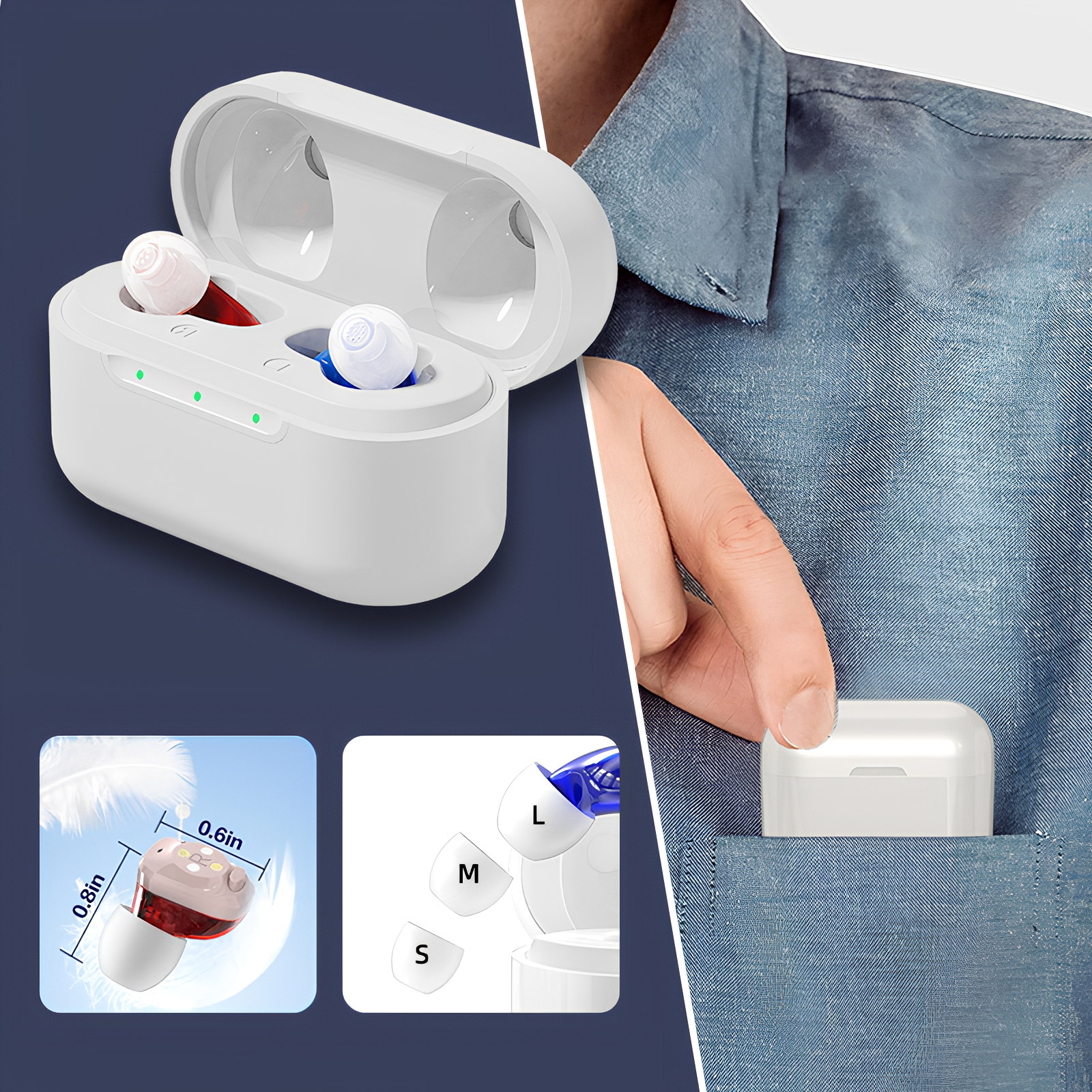 Moravon CIC Hearing Aids ultra-compact 4 gram design