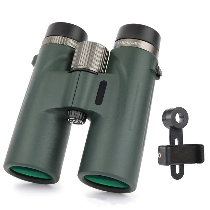 Green Nodea Orizon Binoculars with a black mount on a white background