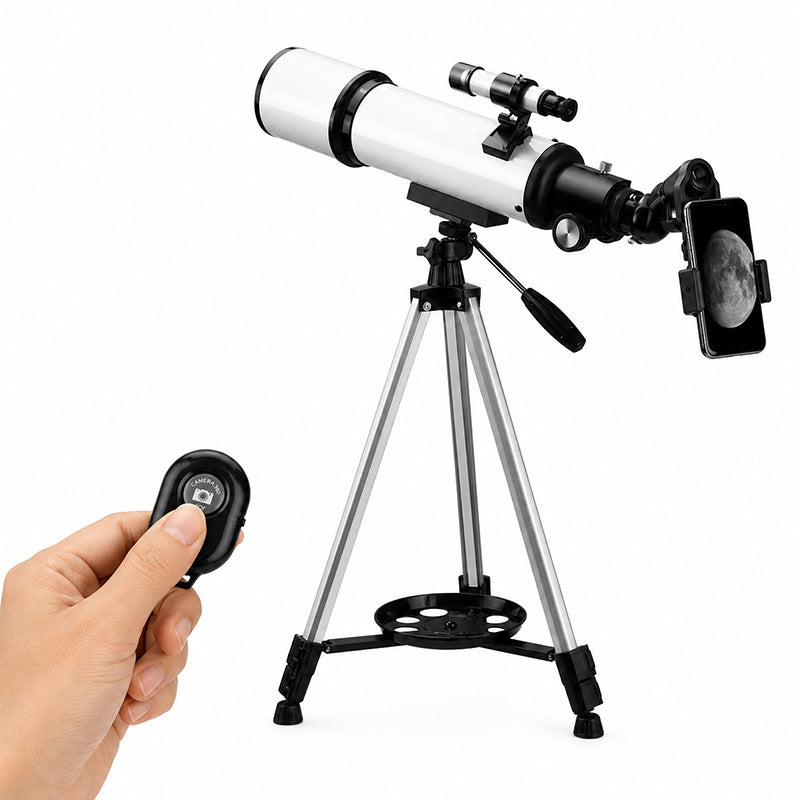 Noventrixa Astronomical Telescope with smartphone holder and Bluetooth remote shutter