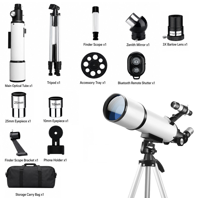 Noventrixa Astronomical Telescope Standard Visual Edition package contents and included accessories