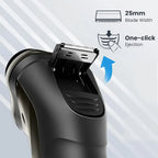 Orivana Electric Shaver with blade ejection feature on a light gray background