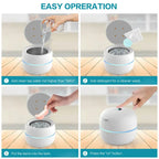 Step-by-step guide on using a cleaning OsicClear Ultrasonic Retainer Cleaner with images of water being added, detergent added, items being put into the tank, and the device being turned on.