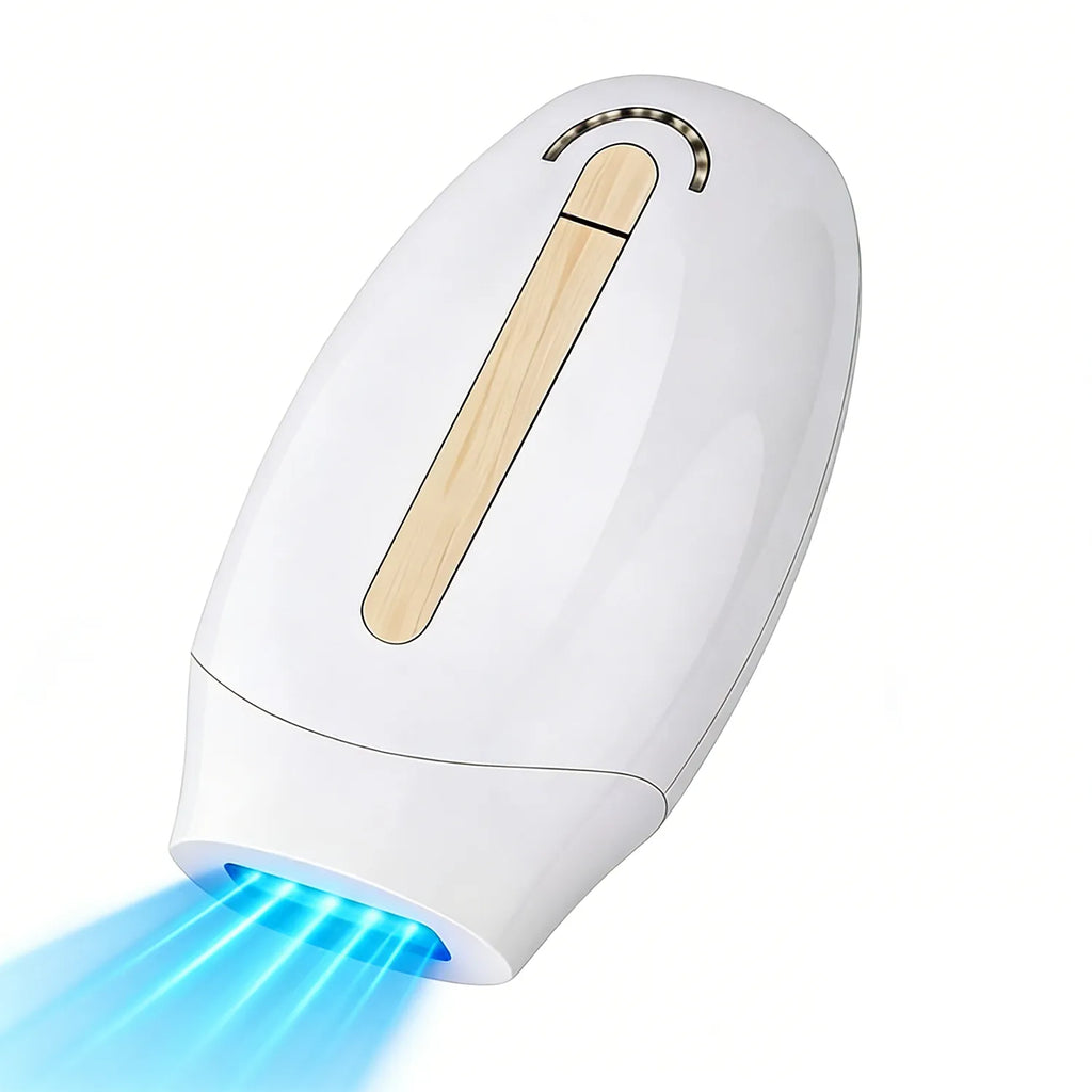 White Pilotax IPL Laser Hair Removal Device with a blue light on a white background