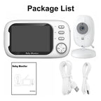 PoiseFin Wireless Video Baby Monitor package with display, camera, cables, and manual on a white background